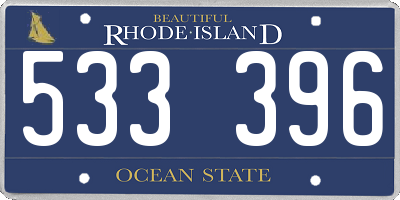 RI license plate 533396