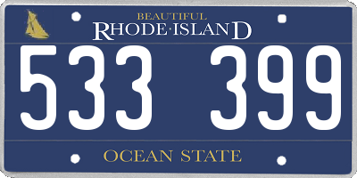 RI license plate 533399