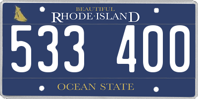 RI license plate 533400