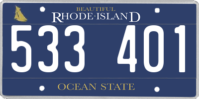 RI license plate 533401