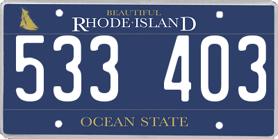 RI license plate 533403