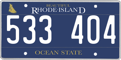 RI license plate 533404