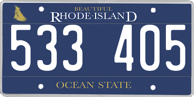 RI license plate 533405