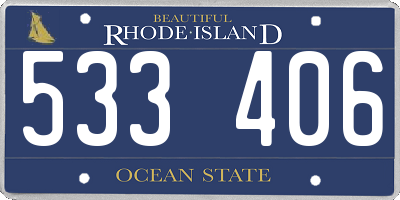 RI license plate 533406