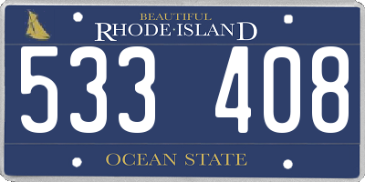 RI license plate 533408