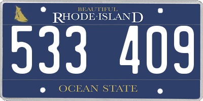 RI license plate 533409