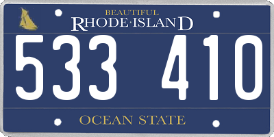RI license plate 533410