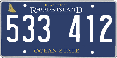 RI license plate 533412
