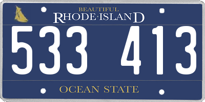 RI license plate 533413