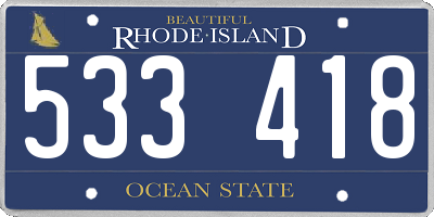 RI license plate 533418