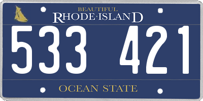 RI license plate 533421