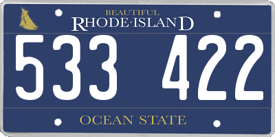 RI license plate 533422