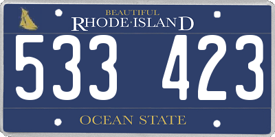 RI license plate 533423