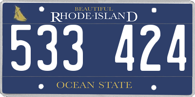 RI license plate 533424