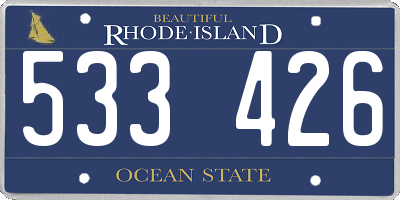 RI license plate 533426