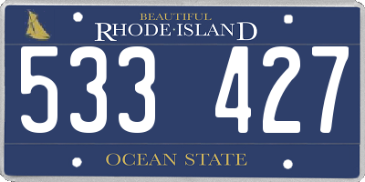 RI license plate 533427