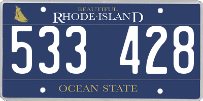 RI license plate 533428
