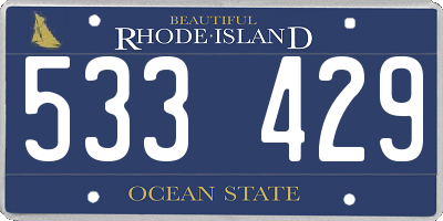 RI license plate 533429