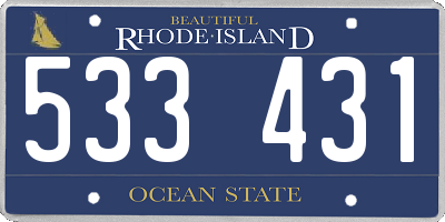 RI license plate 533431