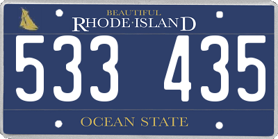 RI license plate 533435