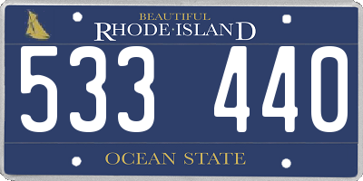RI license plate 533440
