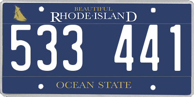 RI license plate 533441