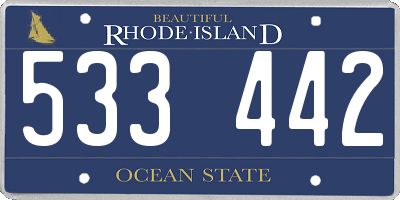 RI license plate 533442