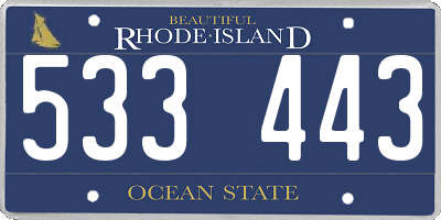 RI license plate 533443
