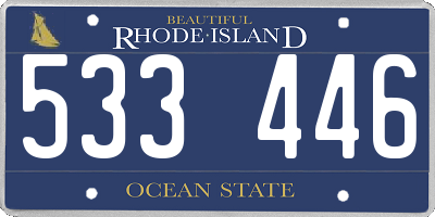 RI license plate 533446