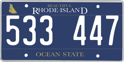 RI license plate 533447