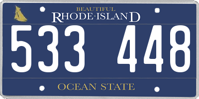 RI license plate 533448