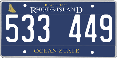 RI license plate 533449