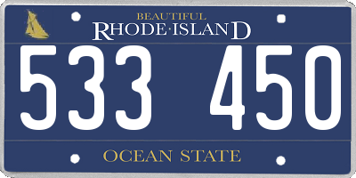 RI license plate 533450