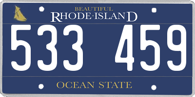 RI license plate 533459