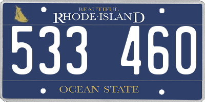 RI license plate 533460
