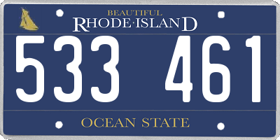 RI license plate 533461