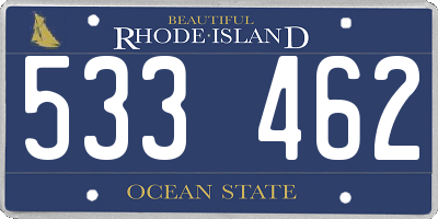 RI license plate 533462