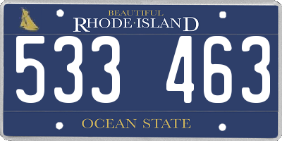 RI license plate 533463