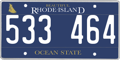 RI license plate 533464