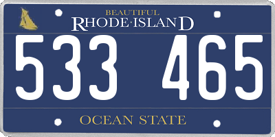 RI license plate 533465
