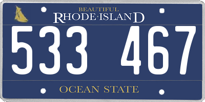 RI license plate 533467