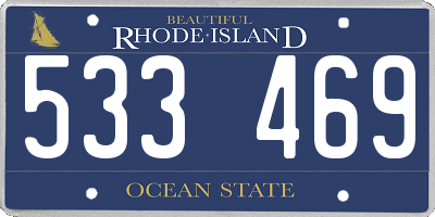 RI license plate 533469