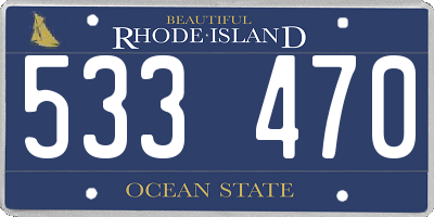 RI license plate 533470