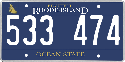 RI license plate 533474