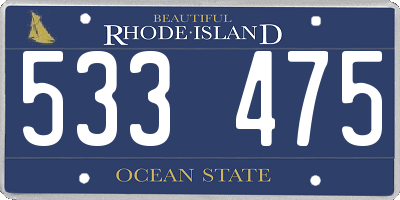 RI license plate 533475