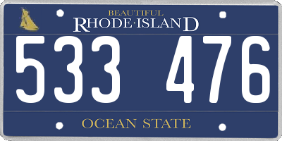 RI license plate 533476