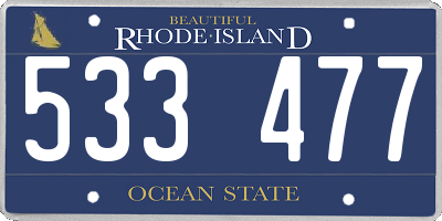 RI license plate 533477