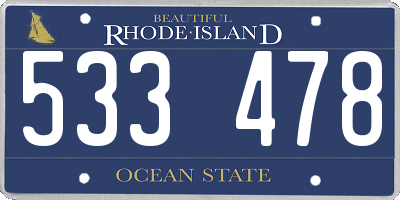 RI license plate 533478