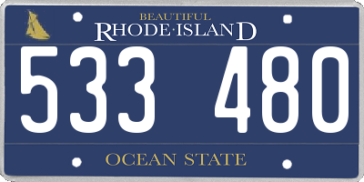 RI license plate 533480