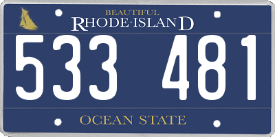 RI license plate 533481